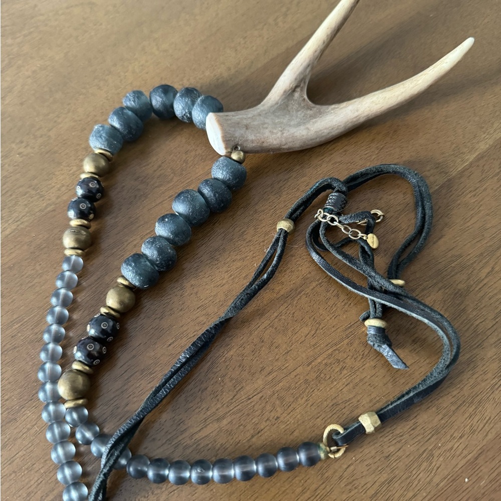 Black & Gold Antler Necklace